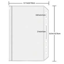 Carpeta con Bolsillos de 6 Agujeros, Sobres para Efectivo para Presupuestado, Carpetas Transparentes con Cremallera para Carpeta de 6 Anillos, Organizador Impermeable de PVC - Blanco - Ver 2
