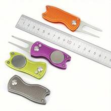 Stainless Steel Golf Course Divot Repair Tool With Magnetic Ball Marker - Durable Waterproof Multi-Functional Green Fork, Suitable For Outdoor Use - Perfect Gift For Golfers