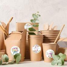 500pcs/Roll Adorable Flower Thank You Stickers For Small Business, Bakery Packaging, Wedding Giveaways & Bridal Shower Parties