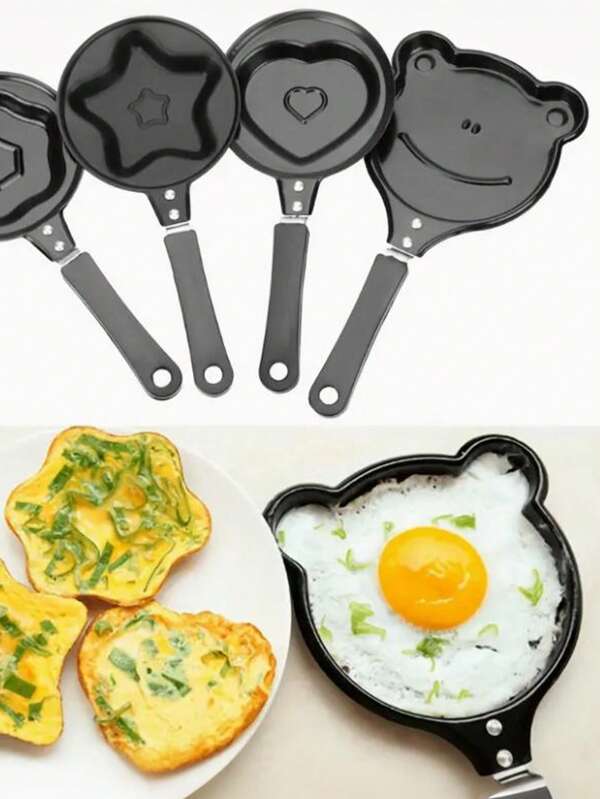 [Kreative Frühstücks-Essentials] Cartoon Mini Ei-Pfanne | Herzförmiger antihaftbeschichteter Omelett-Maker (ohne Deckel) - perfekt für süße Pfannkuchen & Spiegelei