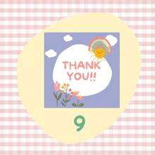 50Pcs 6cm*6cm Thank You Cards Cartoon Flower Greeting Postcards Multicolor Universal Gratitude Labels Event Ornament Home Decor
