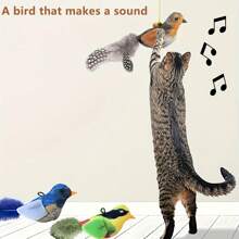 1pc Cat Toy, Pet Voice Activated Teaser Toy, Self-Entertainment Cat Toy, Cat Wand, Bird Shaped Interactive Cat Toy, Physically Emitting Sound, Suitable For Cat Playing