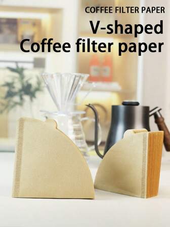 100 Pcs/Pack Coffee Filters - Size 01, 02, Natural Paper Filters, Leak-Proof, Disposable, Suitable For Hand Drip And Drip Coffee Maker Back To School