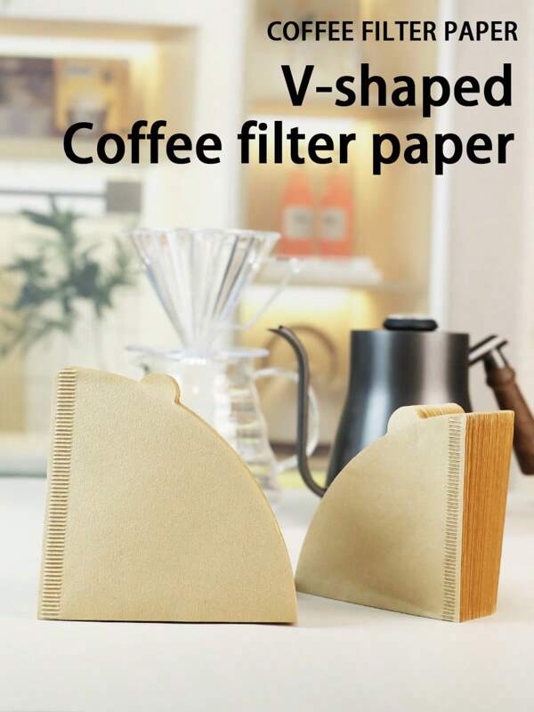 100 Pcs/Pack Coffee Filters - Size 01, 02, Natural Paper Filters, Leak-Proof, Disposable, Suitable For Hand Drip And Drip Coffee Maker Back To School