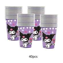 Sanrio 10/20/30/40pcs Sanrio Kuromi Party Supplies,Paper Cups For Kuromi Birthday Party Decorations,Kuromi Birthday Party Decorations