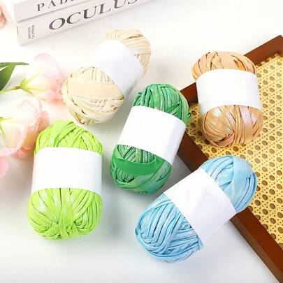 100g Imitation Leather Shiny Crochet Yarn DIY Hand Knitting Yarn Ball For Bag Blanket Cushion T-Shirt