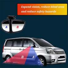 1 Pair Of Car Rearview Mirrors Front And Rear Wheels 360 Degree Adjustable Wide Angle Blind Spot Blind Spot Reflection Reversing Assist High Definition Small Round Mirror - one-size - View 4