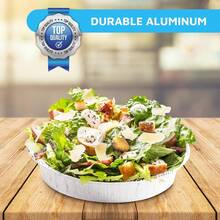MontoPack 9" Round Aluminum Foil Pans With Clear Lids |   Disposable Containers With Straight Walls For Storing, Baking, Meal Prep & Reheating |   Freezer & Oven Safe,  |   40 Pack Of Tins - 7" Round 40 Pack - View 11