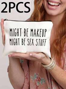 2Pcs Fun Makeup Bag For Mature Adults: Privacy And Style For Your Cosmetics And Makeup Bags Makeup Organizer Make Up Organizer Makeup Storage Makeup Pouch Make Up Pouch, Easter Gifttravel Essentials Vacation Summer Holiday Back To School School Stuff Bag For School Travel Bag For Women Makeup Bag For Travel