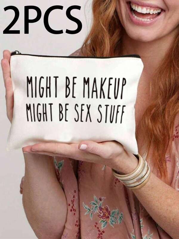 2Pcs Fun Makeup Bag For Mature Adults: Privacy And Style For Your Cosmetics And Makeup Bags Makeup Organizer Make Up Organizer Makeup Storage Makeup Pouch Make Up Pouch, Easter Gift