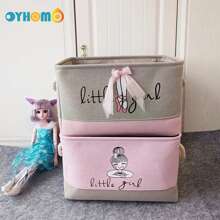 OYHOMO Cute Unicorn & Rabbit Storage Basket Pink Girls Bedroom Organizer Collapsible Thick Fabric Storage Box Laundry Hamper For Toys, Clothes, Books, Bathroom, Living Room