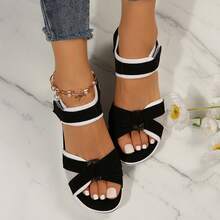 Sandals For Women Summer Wedge Platform Walking Comfortable Travel Casual Wear - màu đen - Xem 3