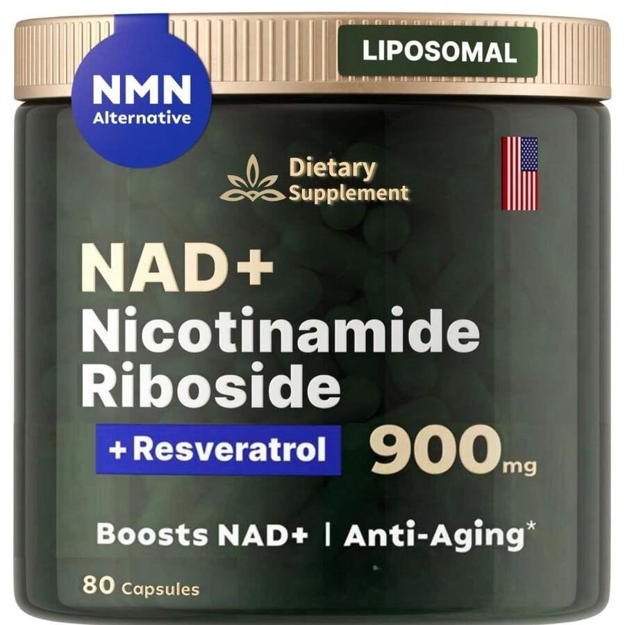 LANOMIZ NAD+ Supplement Capsules – High-Purity Nicotinamide For Energy, Cellular Health, Focus & Healthy Aging – Liposomal Delivery – 900mg – 80 Capsules - Fruit Flavor - View 1