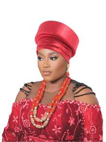 1 件优雅螺旋贝雷帽，适合女士非洲女士头巾，女式贝雷帽头巾，尼日利亚头饰，婚礼派对头饰