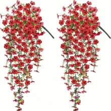 2 Bunches UV Resistant Artificial Decorative Flowers, Realistic Fake Plants For Home Decor, Corridor, Garden, Yard, Dining Table, Living Room, Wedding Party, Simulation Vine Flowers, Hanging Artificial Vine Plants, Fake Flowers, Wedding Party Decor, Valentine's Day,Fall Decor,Autumn Halloween Decor Room Decor