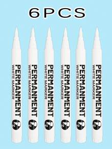 6 pièces Stylo marqueur acrylique haute brillance, séchage rapide, imperméable, indélébile, forte puissance de marquage, embout souple pour une écriture fluide, à utilisation polyvalente