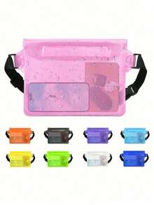 Grande poche de téléphone étanche, sac banane étanche à l'eau à écran tactile à triple couche, convient pour la natation, le rafting et le stockage étanche du téléphone pour la plongée. Assure que le téléphone est stocké sec et en  pour les vacances d'été, la plongée, la natation, étui de téléphone pour la plage - Multicolore - Voir 12