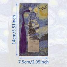 AHLGCAFT Creative Metal Bookmarks With Artistic Paintings And Long Tassels - Innovative Hollow Monet And Van Gogh Series Design Reading Accessories, Suitable For Students And Book Lovers, Durable Stationery And Gifts,School Supplies,Back To School - Multicolor - View 3