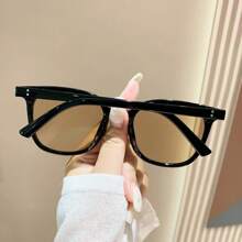 1pc Unisex Square Plastic Frame Fashionable Fashion Glasses - Suitable For Travel, Holiday, Sports, Driving, Festival Outfits, Beach, Outdoor, Summer Accessories