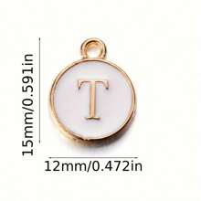 10/50pcs A-Z Initial Pendant Set, 12x15mm Enamel Coated, Letter Charms, Suitable For DIY Jewelry Making, Handmade Bracelets And Necklaces Accessories