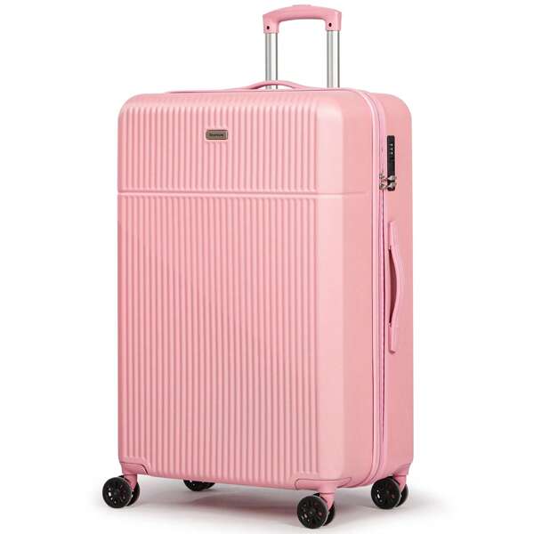 H.Yeed Carry On Suitcase ABS Hard Shell Lightweight Small Trolley Travel Cabin Luggage With 4 Double Spinner Wheels TSA Lock, 28"
