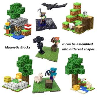 My Magnetic World Building Blocks - Forest World - Cultivate Creativity And Spatial Imagination - Kids STEM Sensory Education Toy - Stress Relief Educational Toy - Collectible - Desktop Ornament - For Boys/Girls Ages 6+ - Halloween, Christmas, Thanksgiving, Birthday Gift