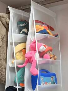 Organizer da appendere a più strati, salvaspazio per armadi, portatile, antipolvere, per appendere accessori di moda da donna, opzionale in nero/bianco a 6/8 scomparti, adatto per armadi, per riporre giocattoli, per organizzazione domestica