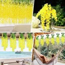 6/12/24 件紫藤花藤花环，3.75 英尺人造花串，假吊花，丝绸紫藤花环，婚礼、花园、墙壁装饰用紫藤