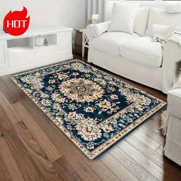 A Large Area Rug With A Retro Bohemian Style, Featuring Personalized Patterns That Complement Various Home Decors. Crafted From High-Density Materials With Anti-Slip Particles On The Underside For Enhanced Friction.