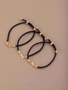 1pc Youth Rope Initial Bracelet Stainless Steel A-Z Letter Charm Bracelet Handmade Braided Bracelet Adjustable Jewelry Gift Suitable For Teenagers Daily Wear Best Gift For Friends Is A Must-Have Jewelry For Young People - Multicolor - View 6