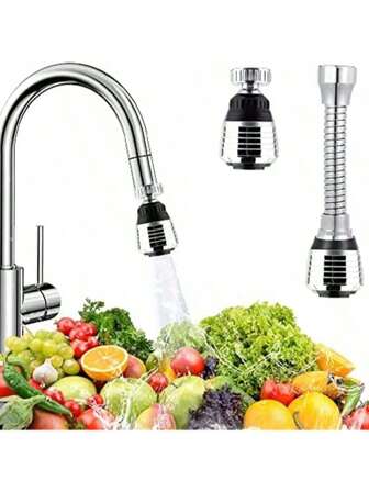 360° Rotatable Faucet Aerator, 2-Mode Faucet Extender Bubbler, Fits 22/24mm Kitchen Sink Faucets, Compatible With Short And Long Faucets