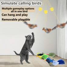 1pc Cat Toy, Pet Voice Activated Teaser Toy, Self-Entertainment Cat Toy, Cat Wand, Bird Shaped Interactive Cat Toy, Physically Emitting Sound, Suitable For Cat Playing