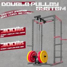 2025's Hottest New Introductions:RitFit  Squat Rack For Home Gym, PPC02C Multi-Function 1000 LBS Capacity Power Cage  LAT Pulldown, Pulley System, Dip Bar, Landmine & More Power Rack Attachments, PackageRedRed Package 1.5K ( BP 340LBS) - Bildfarbe - View 3