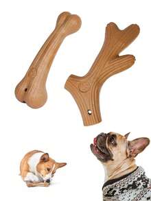 狗狗咀嚼玩具 - 和耐用咀嚼棒 - 耐用替代咀嚼棒磨牙玩具 - 骨头和鹿角形状 - 1 件