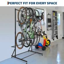 Danolapsi Bike Storage Rack,5 Bike Storage Hanger Wall Mount,Garage Wall Storage Space-Saving Bike Rack,Adjustable Height Bike Storage For Home Backyards,Basement,Holds Up To 300lbs - Black - View 4