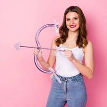 Conjunto de arco y flecha de Cupido, accesorios para disfraz de Halloween, cosplay, accesorios de fotos para mujer - Rosa - Ver 3
