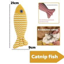 【猫玩具 狗玩具 鱼形 3色】宠物玩具 仿真亚麻鱼玩具 跨境货源 猫咪自玩玩具 猫薄荷耐咬逗猫棒 宠物用品