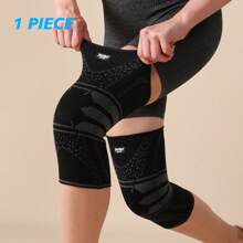 JINGBA SUPPORT 1 pièce de Support de genou élastique antidérapant unisexe pour le basketball, le cyclisme, la course à pied pour hommes et femmes. Accessoires de gym, genouillères de sport, genouillères de gym.