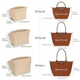 1 Pezzo Organizer per borsa in feltro, portatile, di stile casual, in tessuto morbido e liscio, di grande capacità, con tasche multiple e zip in metallo, adatto per borsa a mano, cosmetici e borse da viaggio delle donne