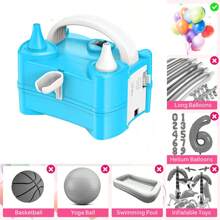 Bomba eléctrica para globos, inflador eléctrico portátil de globos, soplador de aire para decoración de fiestas y cumpleaños (220V-240V 400W), adecuado para inflar globos de fiesta