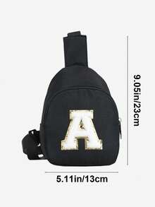 2pcs/Set Kids Letter Print Bucket Hat And Shoulder Crossbody Bag, Stylish And Minimalist, Suitable For Boys And Girls Outdoor Wear, Spring/Summer - Black - View 8