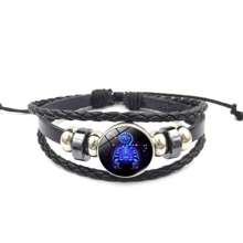 Zodiac Signs Spirit Bracelet Zodiac Bracelet For Women Men Adjustable 12 Constellation Bracelet Multilayer Zodiac Black Leather Bracelets Zodiac Sign Wrap Bracelet For Women Men Birthday Jewelry