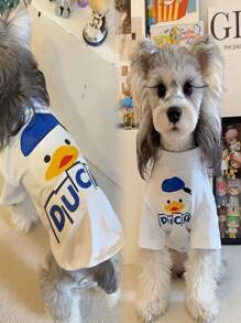 1pc Ruffle Hemline Sleeveless Undershirt, Stretchy Breathable For Cats And Dogs, Cute New Design, Suitable For Spring And Autumn