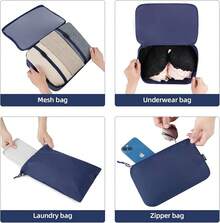 6/8/10 Set Packing Cubes For Travel Luggage Organizer - 10-navy - View 4