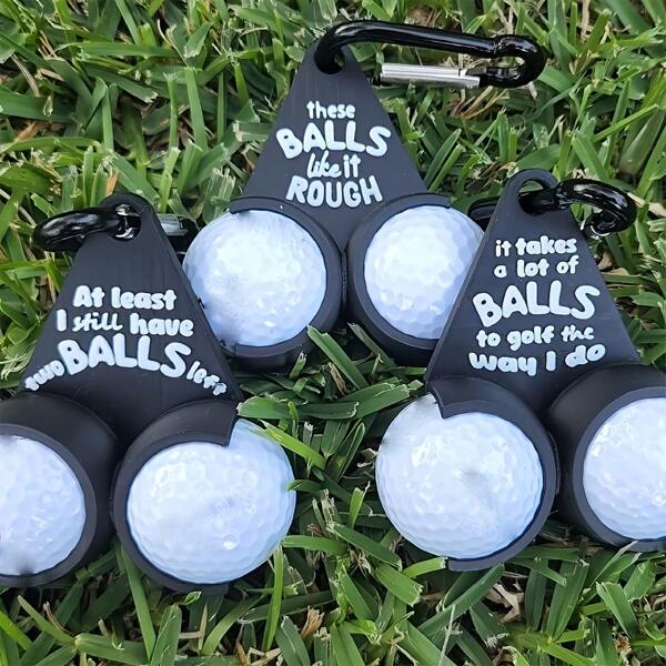1pc Golf Ball Holder - Funny Golf Gifts, Funny Golf Tees With Carabiner, Gag Golf Ball Storage Rack, Golf Accessories, Great Gift For Golf Lovers, Golf Bag Accessories
