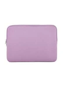 1pc Polyester Solid Color Large Capacity Fully Enclosed Sleeve Tablet Storage Pouch, Suitable For 11/13/14/15/16/17 Inch Tablet, Lightweight, Zipper Design