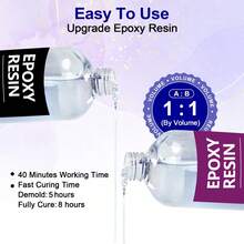 1:1 High Definition Transparent Epoxy Resin AB Casting Resin, 500/1000ml With Pump, Self-Leveling, Bubble-Free, For DIY Jewelry, Earrings, Pendants, Silicone Mold Making, Suitable For Craftsmen And Beginners - Black - View 4