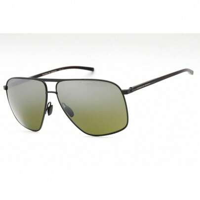 Porsche Mens Navigator Metal Black Sunglasses With Green Polarized Sun Control Xtrem Polarized Lens Porsche P8933 A