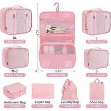 6/8/10 Set Packing Cubes For Travel Luggage Organizer - 10-pink - View 7