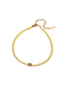 1PC Zirconia Birthstone Heart Anklets For Women Gold Color Stainless Steel Heart Anklet Wedding Birthday Luxury Jewelry Gift